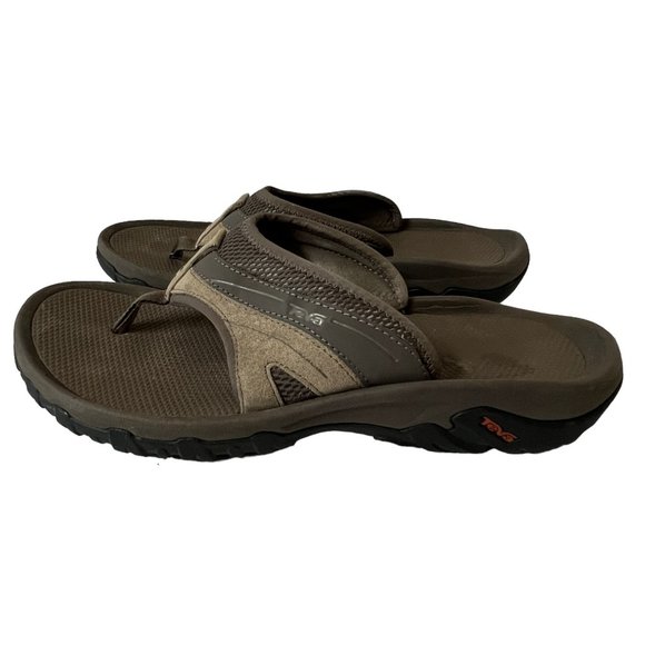 Teva Mens Size 12 Dune Pajaro Leather Outdoor Flip Flop Sandal Water Resistant - Picture 3 of 7